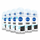 Nivea - Black & White Pure Invisible Roll On For Women - 50 ml - 6 Pack