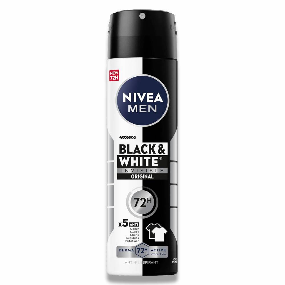 Nivea Men - Invisible For Black & White, 72h Anti-Perspirant Deodorant - 150 ml - 6 Pack