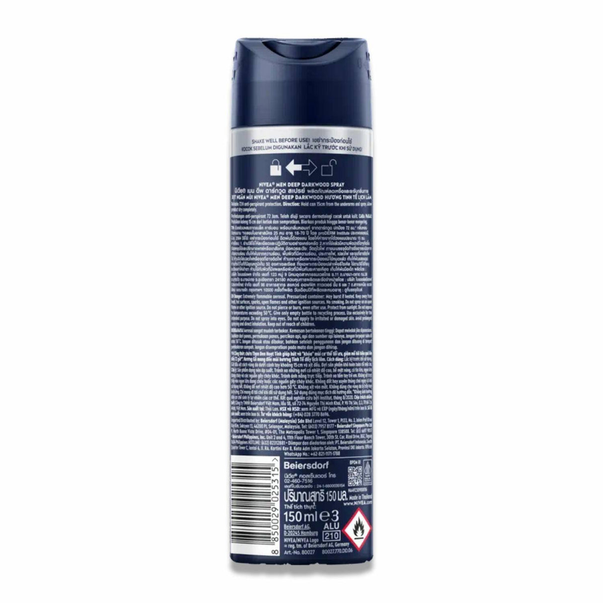 Nivea - Deodorant New Spray  Deep Darkwood - 150 ml - 6 Pack