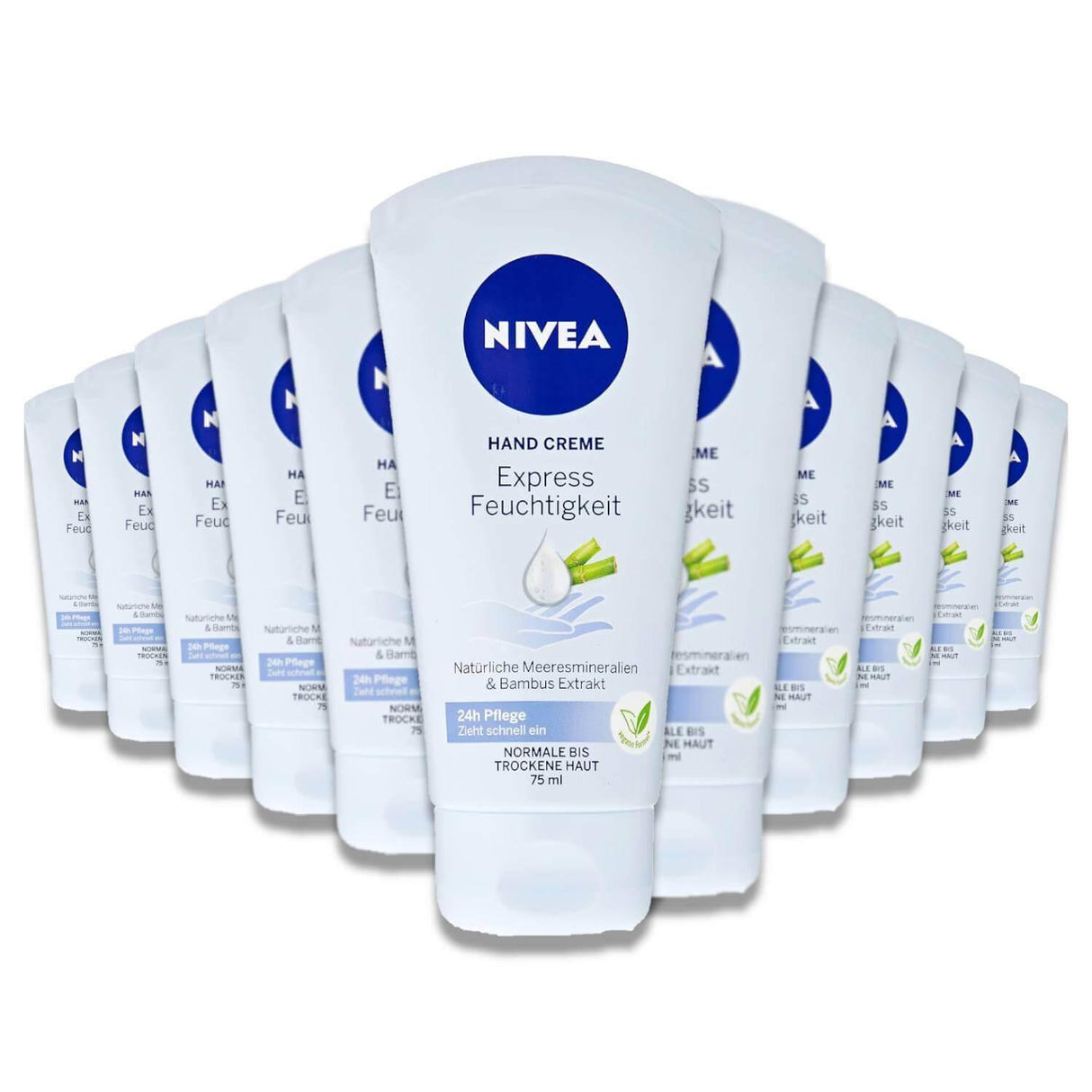 Nivea Express Moisture Hand Cream - Bamboo Extract, 75 ml - 12 Pack Contarmarket