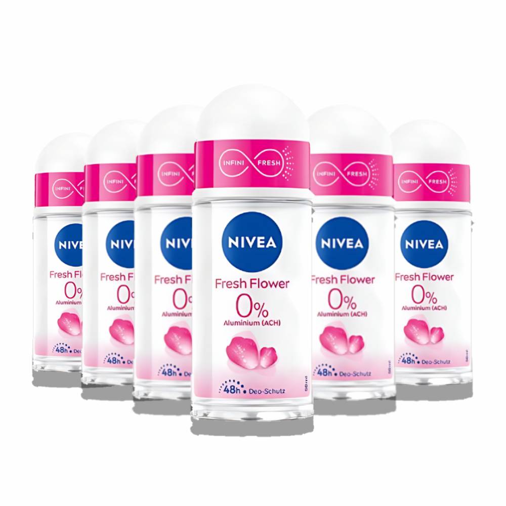 Nivea - Fresh Flower 48H Roll-On Women's Deodorant - 50 ml - 6 Pack