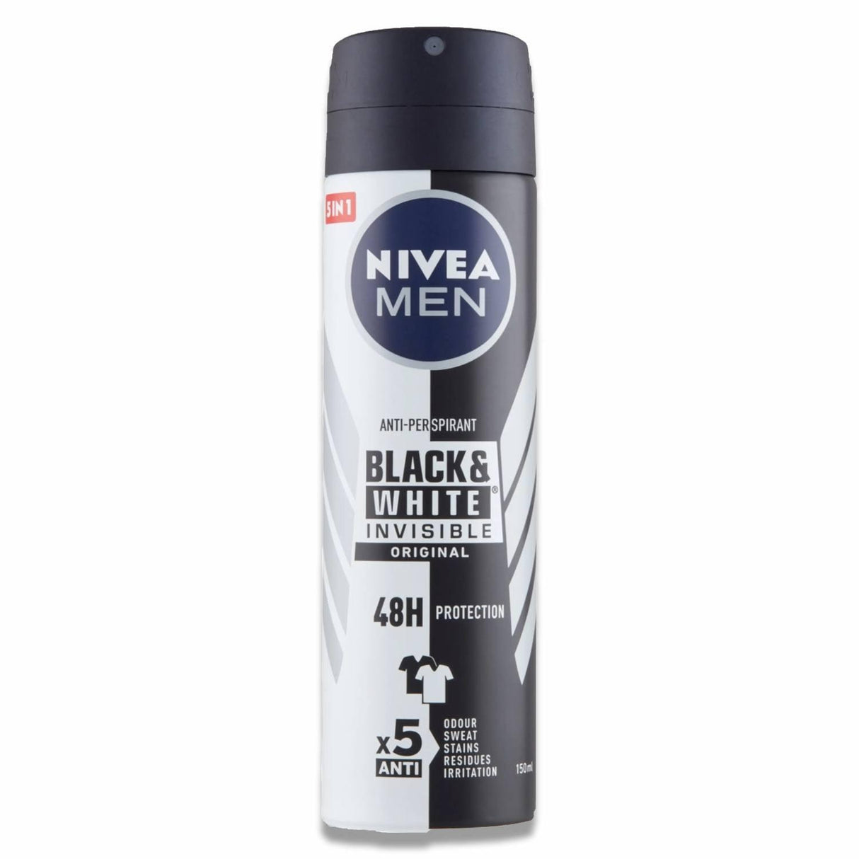 Nivea - Deodorant Spray Black & White Original - 150 ml - 6 Pack