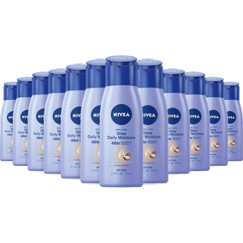 Nivea - Shea Nourish Dry Skin Body Lotion With Shea Butter - 2.5 Oz - 15 Pack
