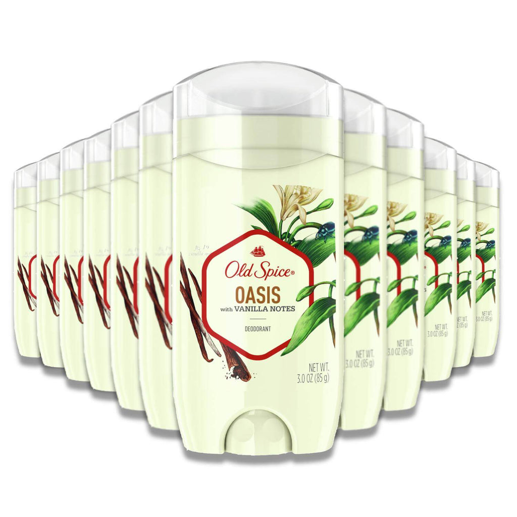Old Spice Deodorant for Men Oasis with Vanilla Notes Scent 3 Oz 12 Pack Contarmarket