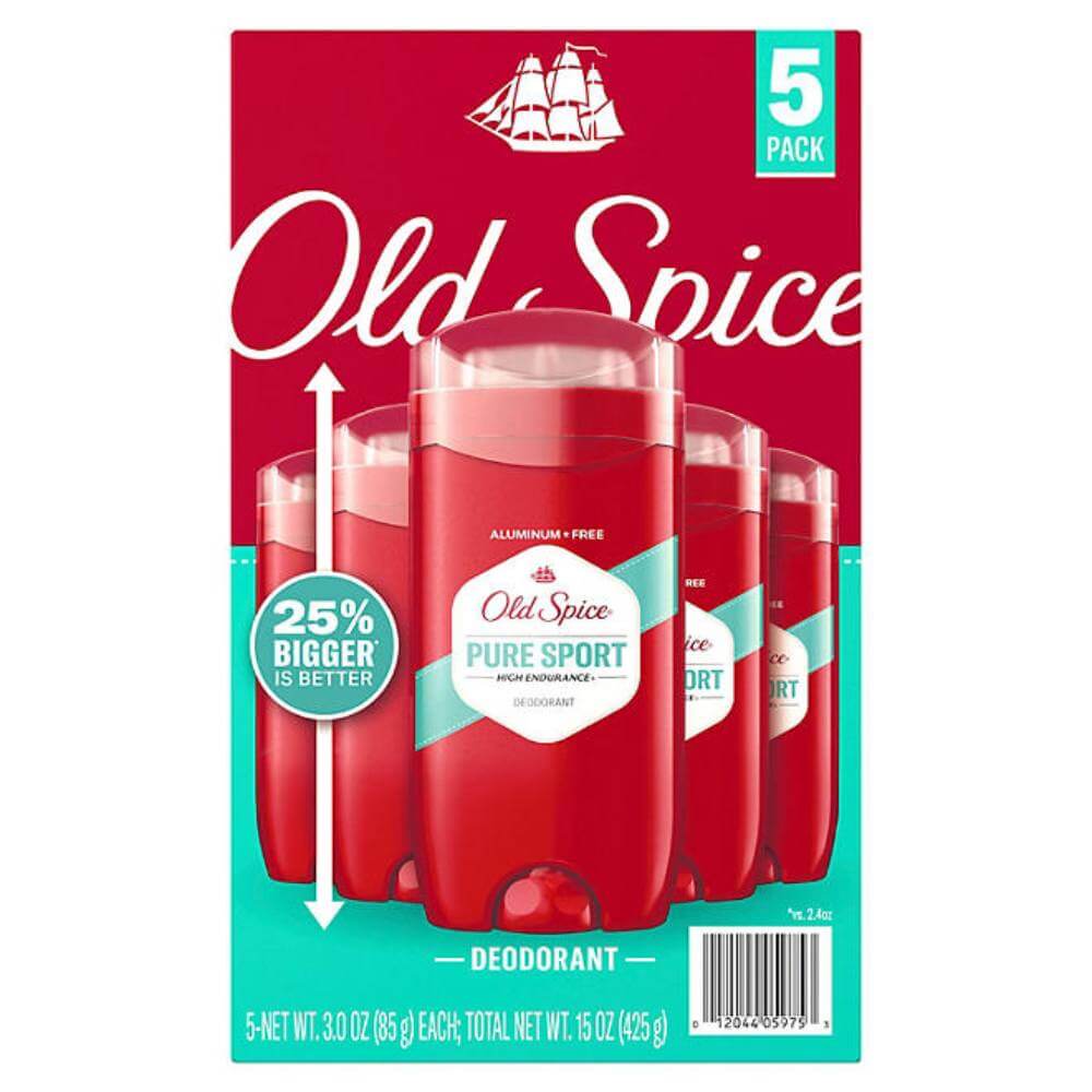Old Spice High Endurance Deodorant Pure Sport 3.0 Oz 5 Pack Contarmarket