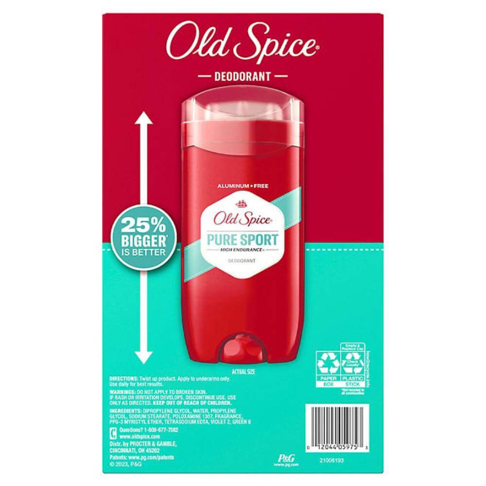 Old Spice High Endurance Deodorant Pure Sport 3.0 Oz 5 Pack Contarmarket