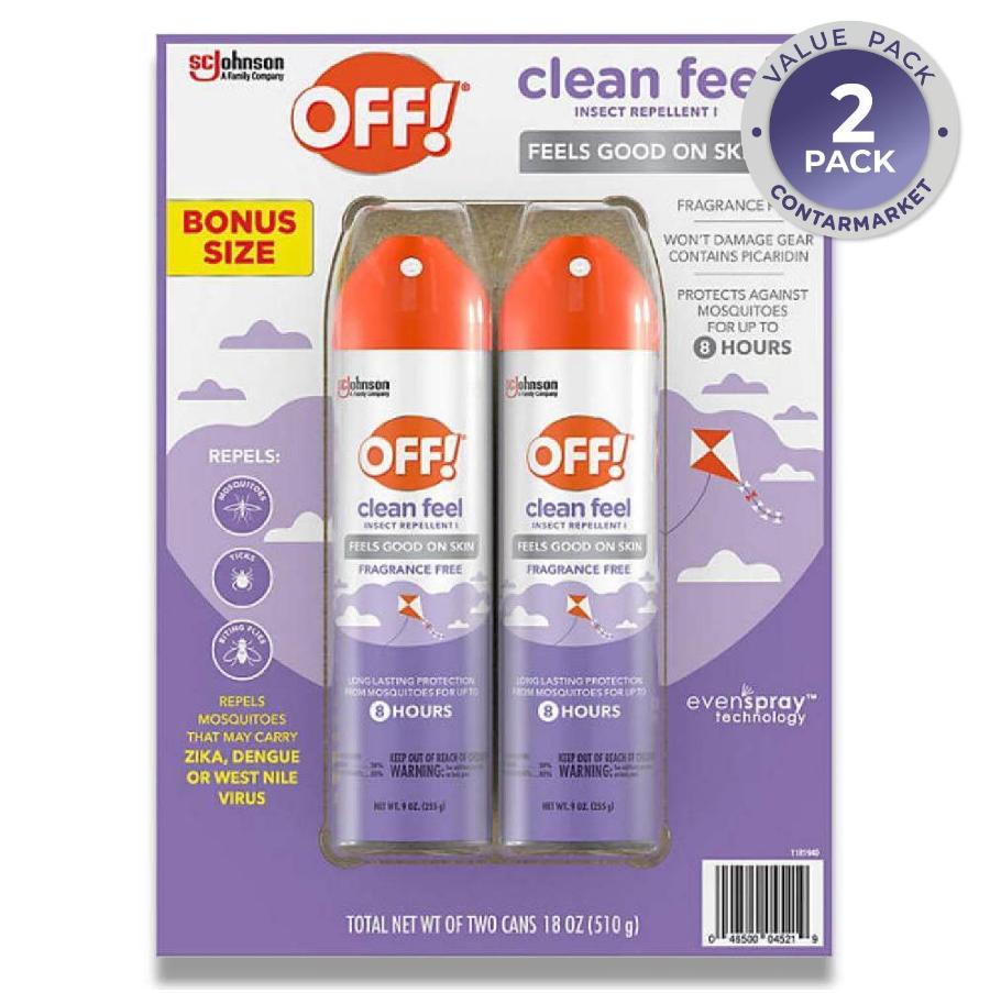 OFF! Clean Feel Insect Repellent - 9 Oz Aerosol - 2 Pack