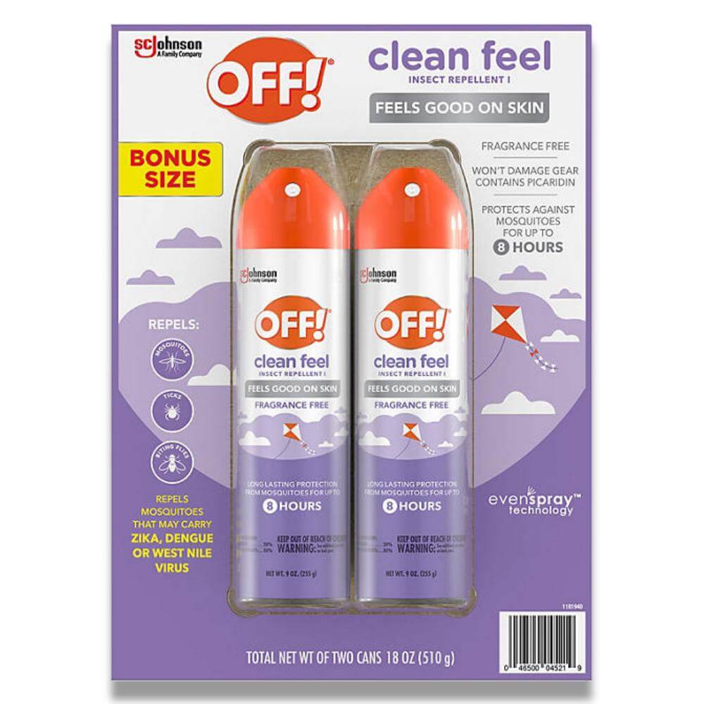 OFF! Clean Feel Insect Repellent, 2 Cans x 9 Oz, Aero Contarmarket