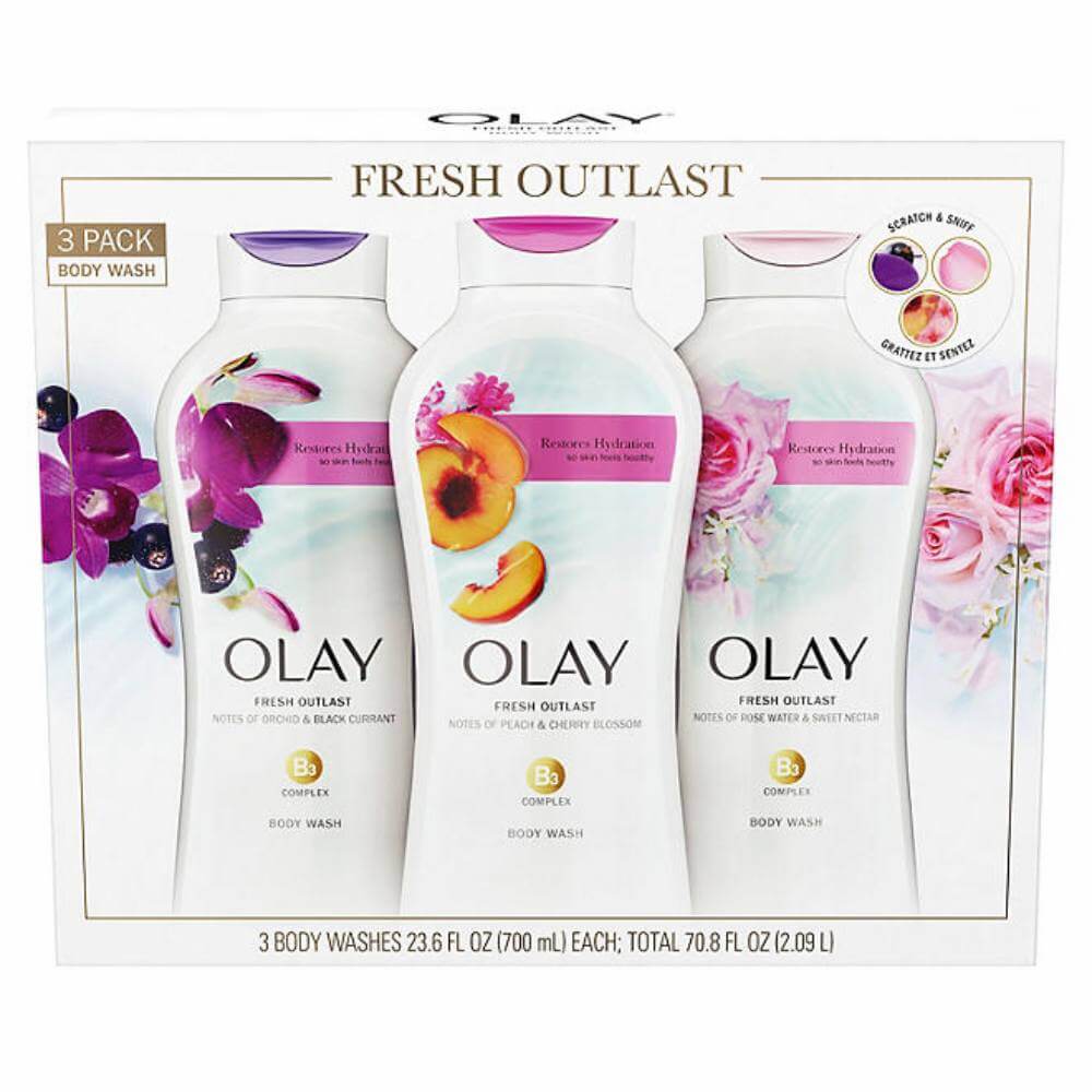 Olay Fresh Outlast Body Wash, Vitamin B3 - 23.6 Oz - 3 Pack Contarmarket