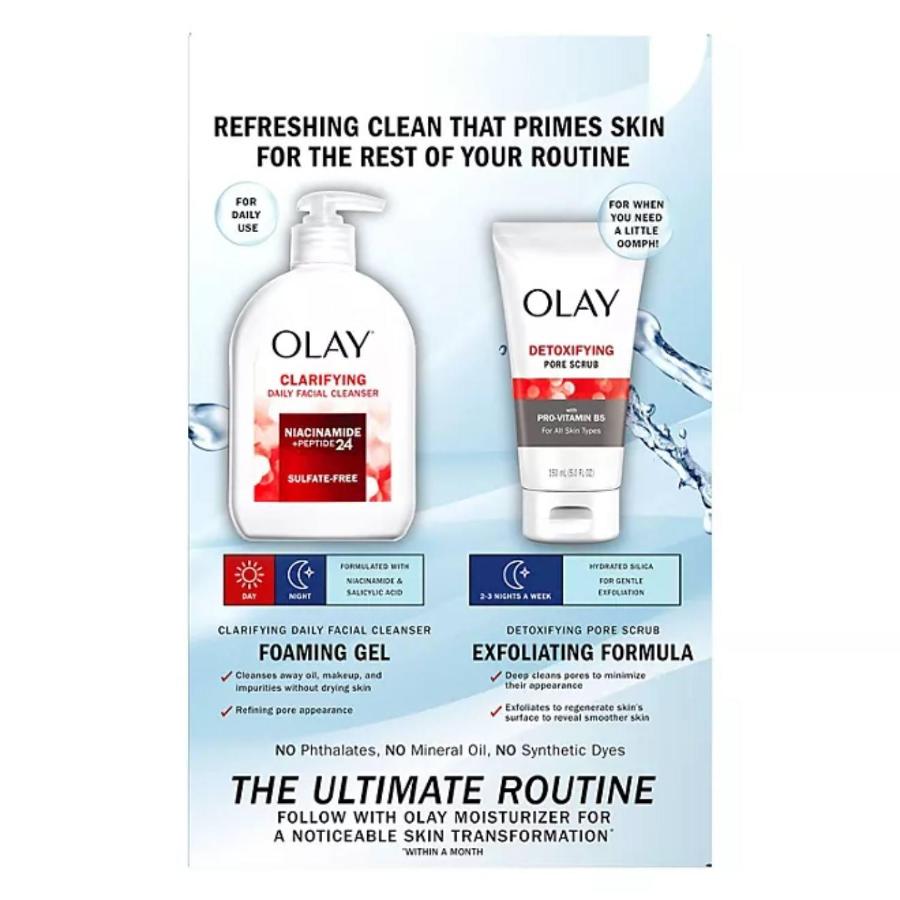 Olay - Facial Cleanser and Detoxifying Pore Scrub - Duo Pack