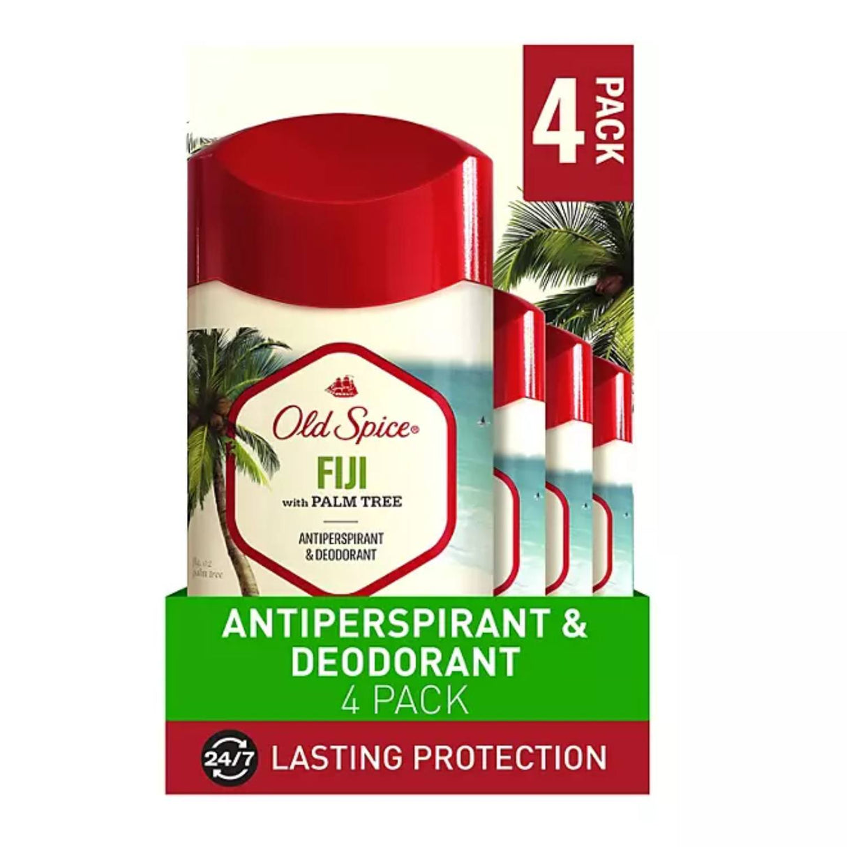 Old Spice - Fiji with Palm Tree, Antiperspirant & Deodorant - 2.6 Oz - 4 Pack