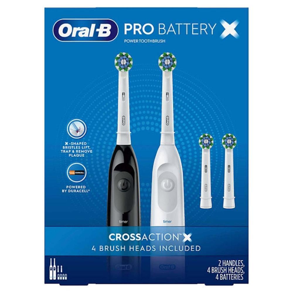 Oral-B Pro Advantage Battery-Powered Toothbrush - 2 Handles + 4 Brush Heads Contarmarket