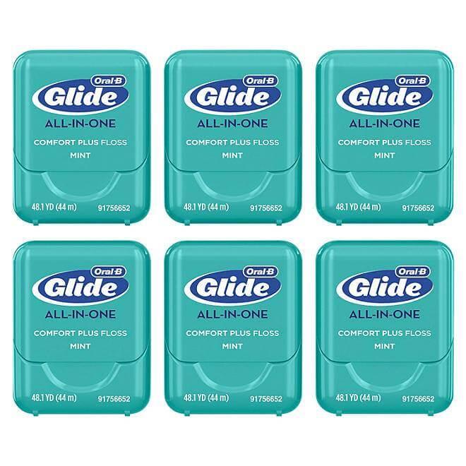 Oral-B Glide All-in-One Dental Floss - Brilliance Blast - 44 m - 6 Pack Contarmarket