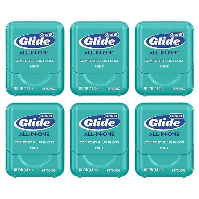 Oral-B Glide All-in-One Dental Floss - Brilliance Blast - 44 m - 6 Pack Contarmarket