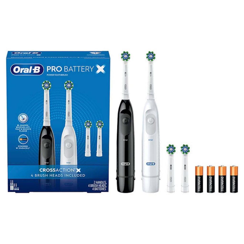 Oral-B Pro Advantage Battery-Powered Toothbrush - 2 Handles + 4 Brush Heads Contarmarket