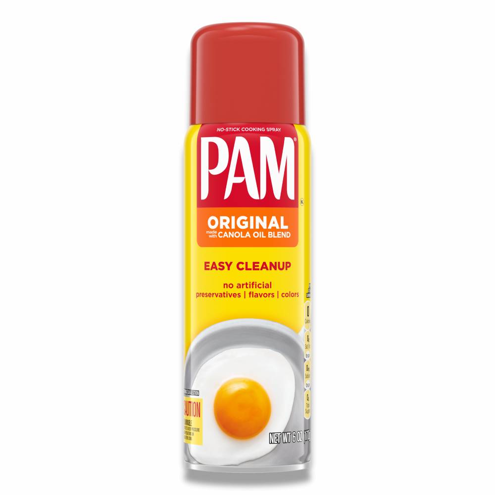 PAM - No-Stick Cooking Spray, Original, Made With Canola Oil Blend - 6 Oz - 12 Pack