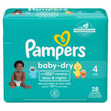 Pampers - Baby Dry Diapers, Size 4 - 28 Ct - 4 Pack