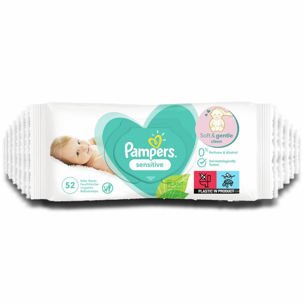 Pampers Baby Wipes Sensitive - 52 Ct - 12 Pack - ( 624 Ct)