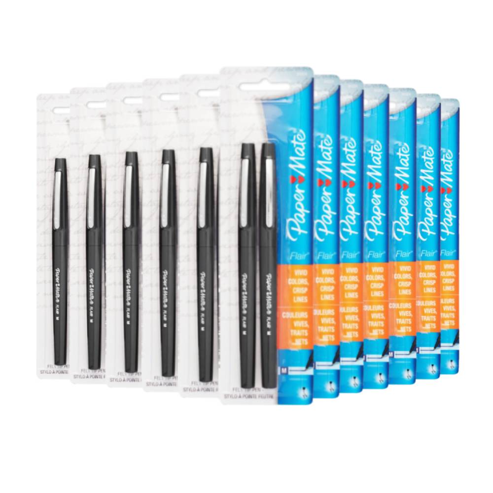 Paper Mate Flair Felt Tip Pens Medium Point Black, 12 Ct - 12 Pack - ( –  Wholesale Contarmarket