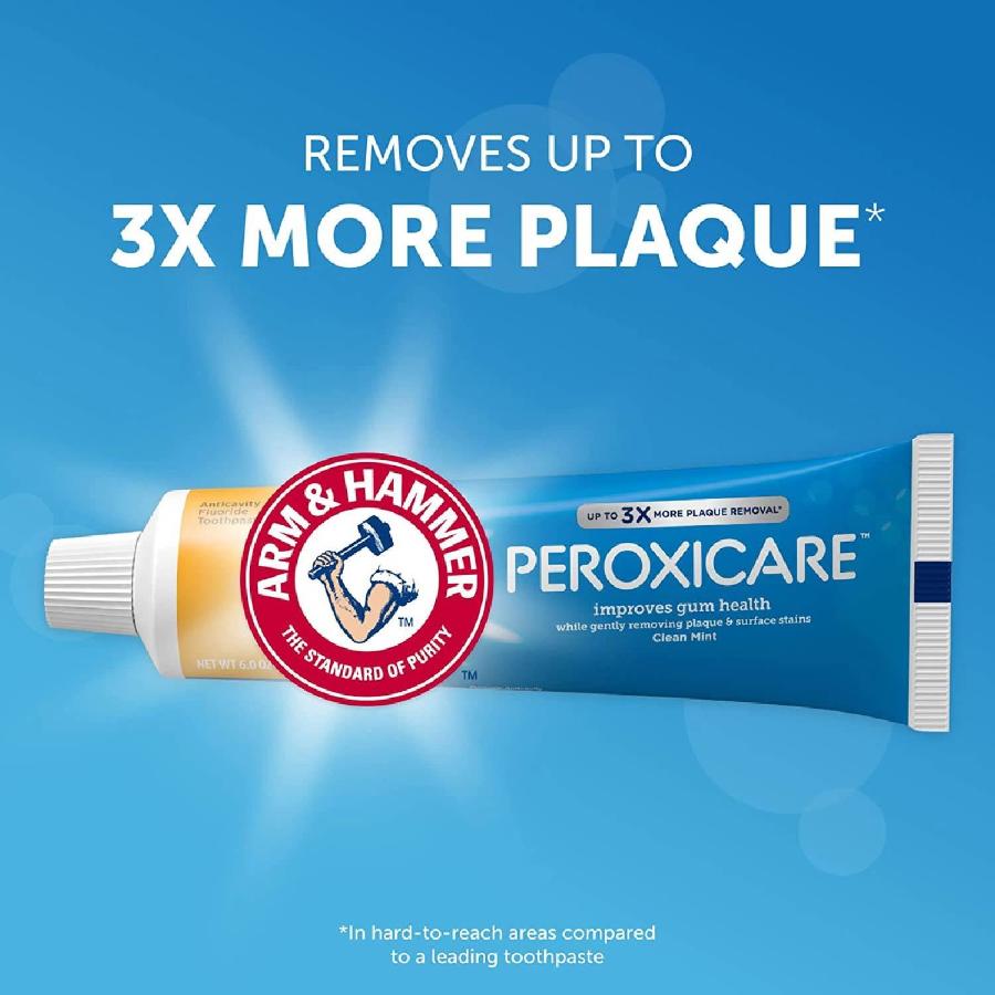 Arm & Hammer Peroxicare Tartar Control Toothpaste Baking Soda & Peroxide, Fresh Mint 6 Oz - 12 Pack