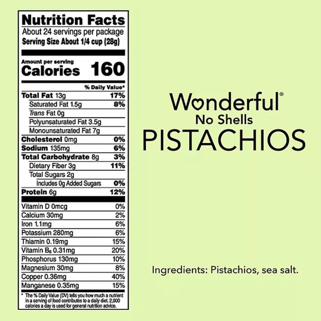 Wonderful Shelled Roasted Salted Pistachios - 24 Oz