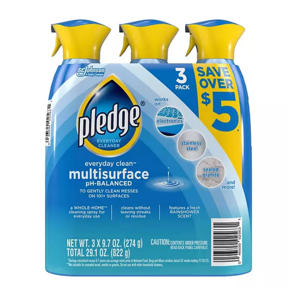 Pledge - Multisurface Cleaner, Rainshower - 3 Ct - 29 Oz – Contarmarket