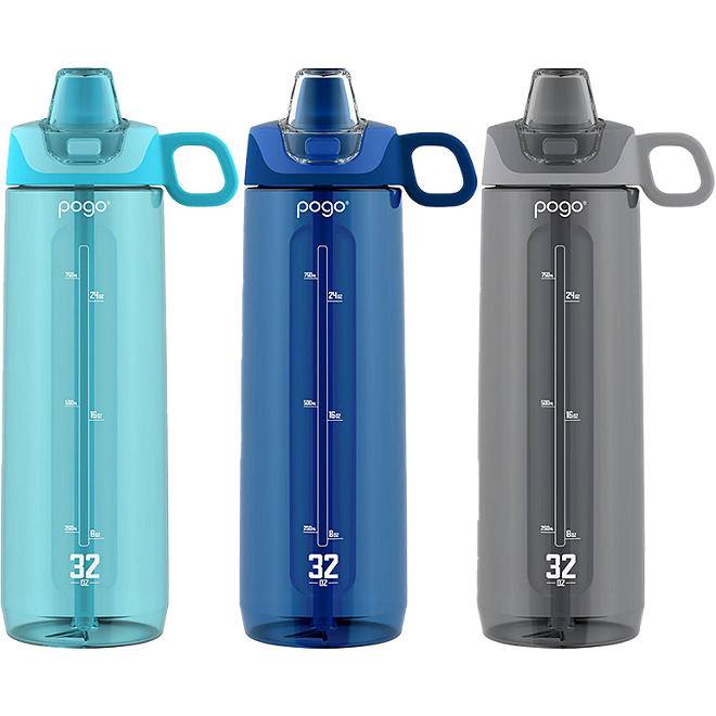 Pogo 32-oz Tritan Water Bottles, Assorted Colors - 3 Pack