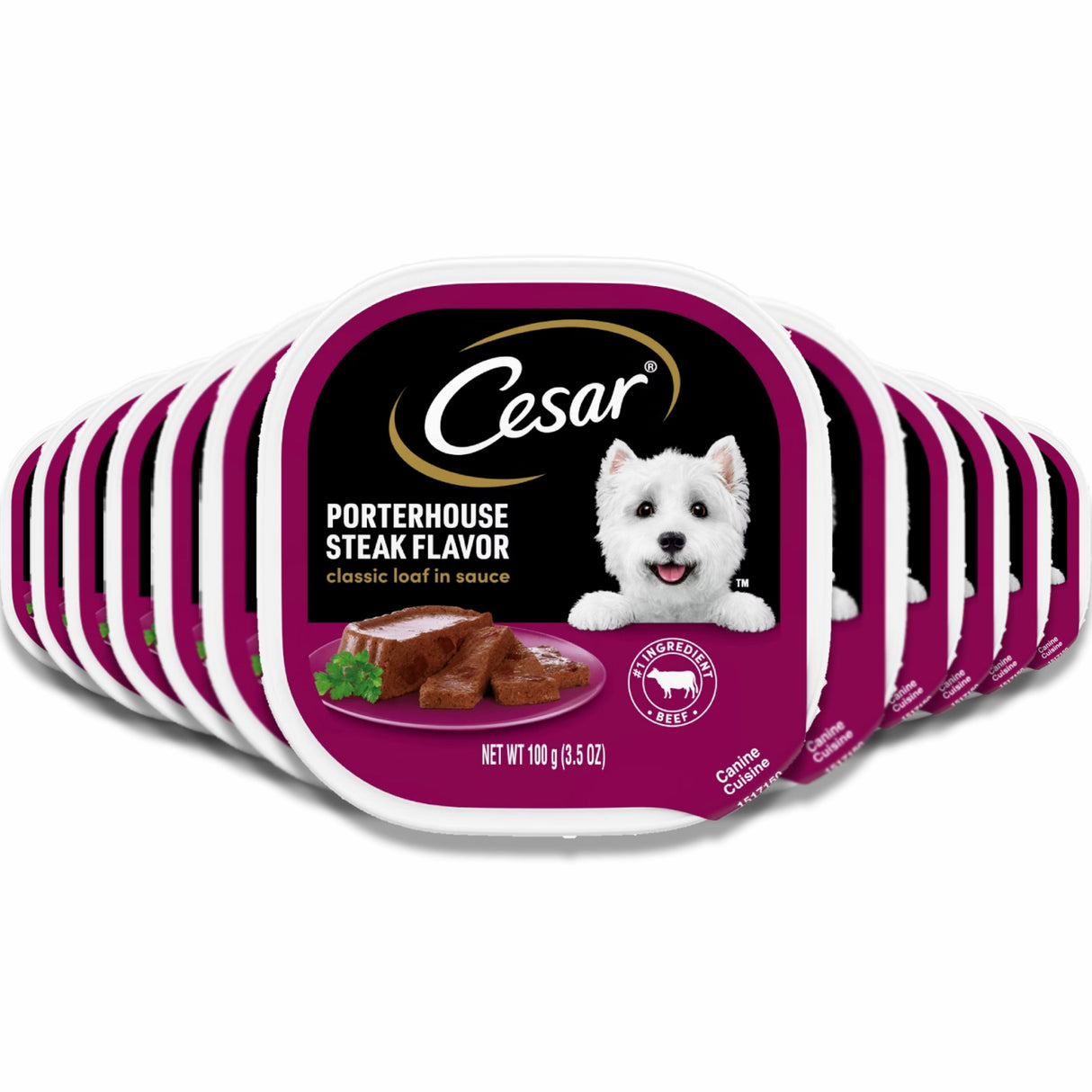 Cesar - Loaf in Sauce Porterhouse Beef Flavor Adult Wet Dog Food - 3.5 Oz - 24 Pack