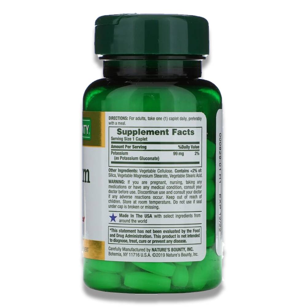 Nature's Bounty - Potassium Gluconate 99mg Tab 100 Count - 24 Pack