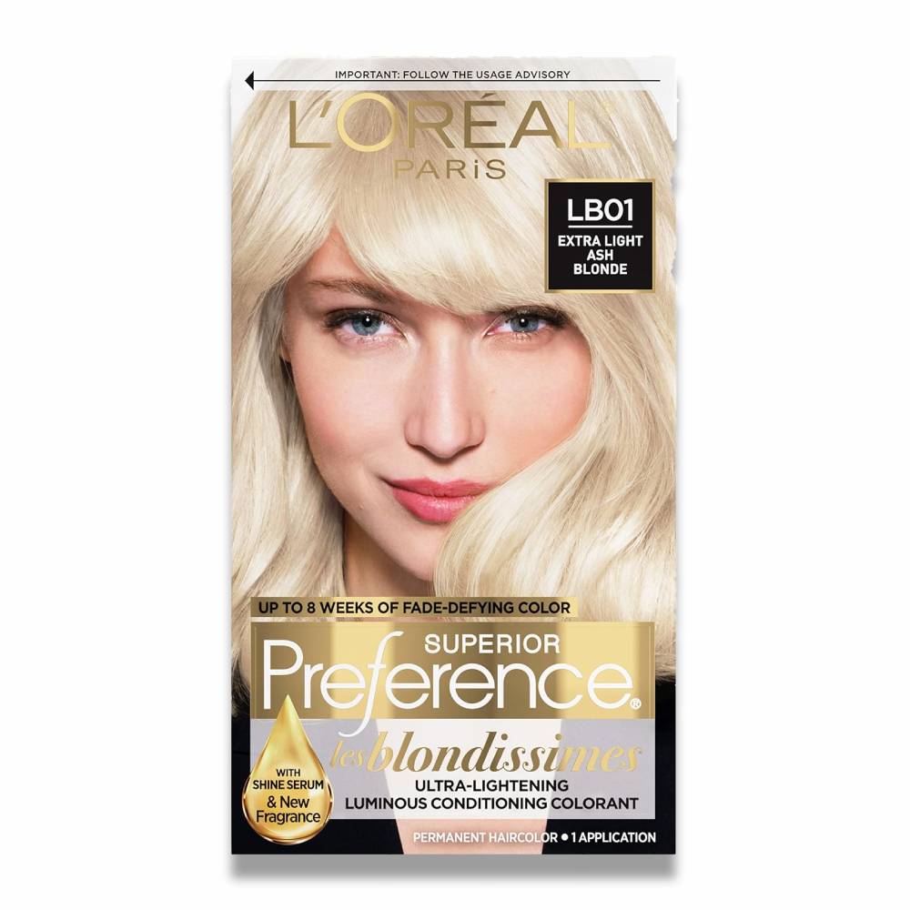 L'Oreal - Paris Superior Preference Fade-Defying + Shine Permanent Hair Color, LB01 Extra Light Ash Blonde, Hair Dye Kit - 12 Pack