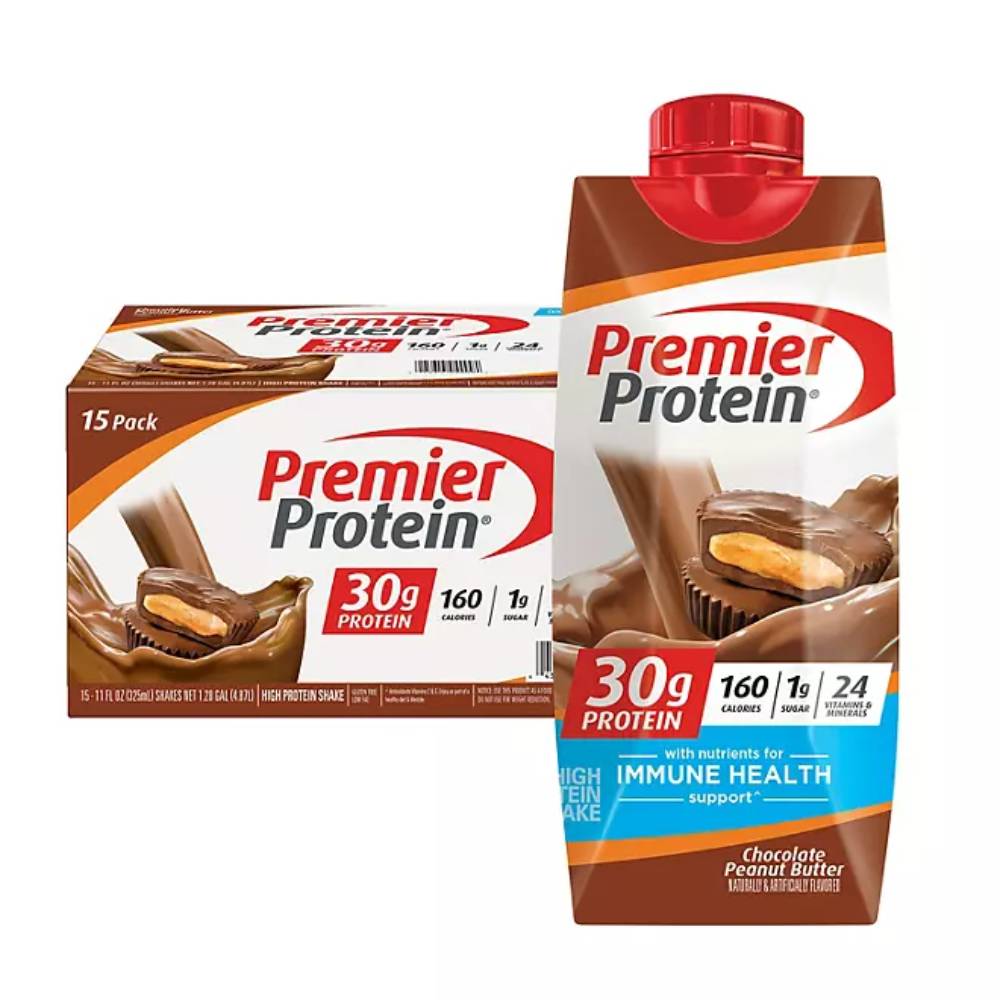 Premier Protein 30g High Protein Shake, Chocolate Peanut Butter - 11 Oz - 15 Pack