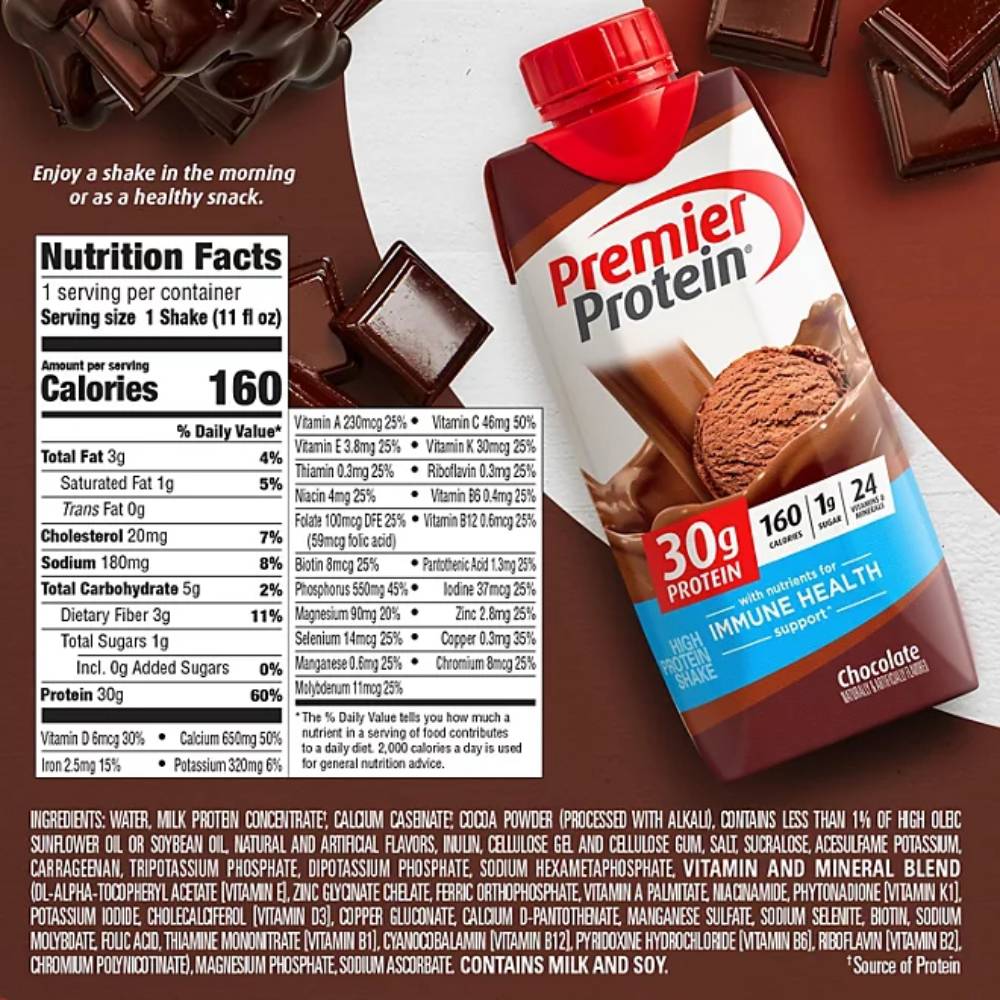 Premier Protein 30g High Protein Shake, Chocolate - 11 fl Oz - 15 Pack