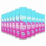 Rave - 4X Mega Humidity Resistant Aerosol Hair Spray - 11 Oz - 12 Pack