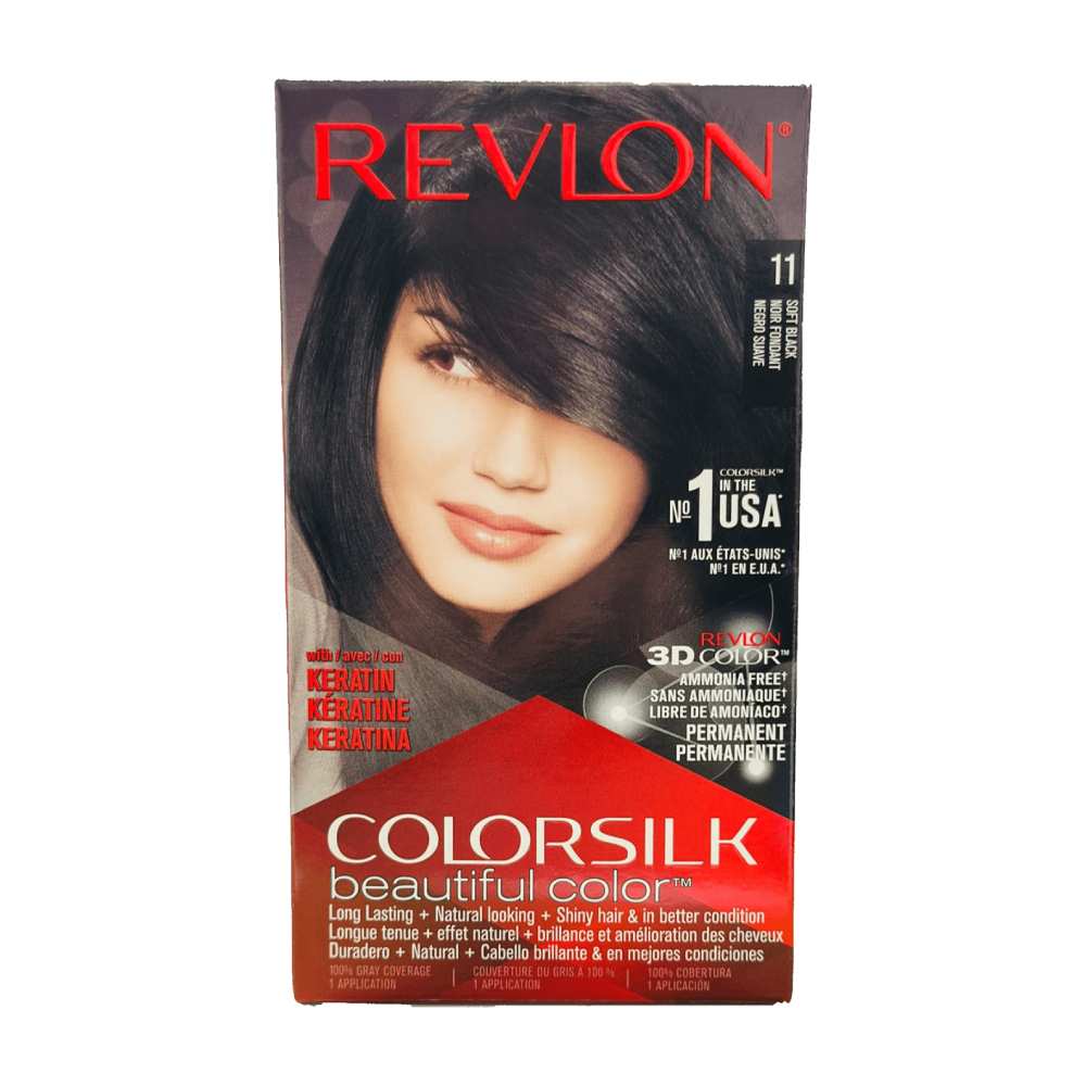 Revlon - ColorSilk Beautiful Color, #11 Soft Black - 12 Pack