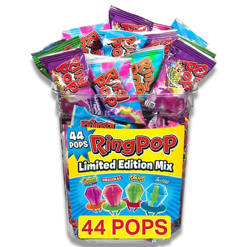 Ring Pop Lollipop Candy - Assorted Variety Pack, 0.5 Oz - 44 Ct Contarmarket