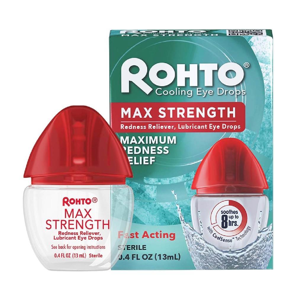 Rohto Cool Max Maximum Redness Relief Cooling Eye Drops - 0.4oz - 24 Pack - Travel Size