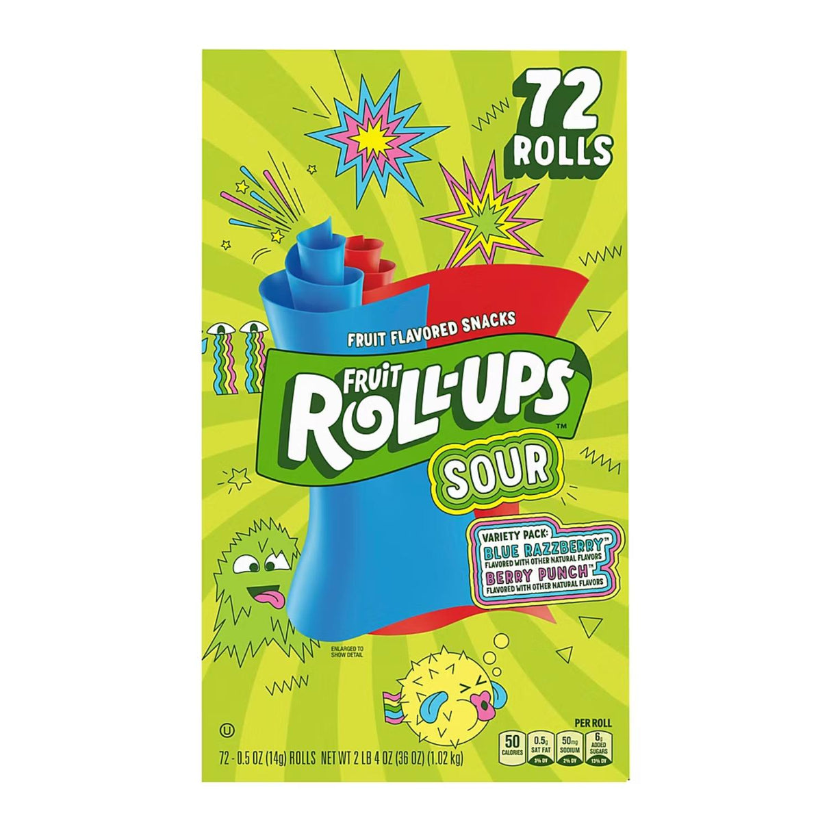 Fruit Roll-Ups Sour - 72 Count