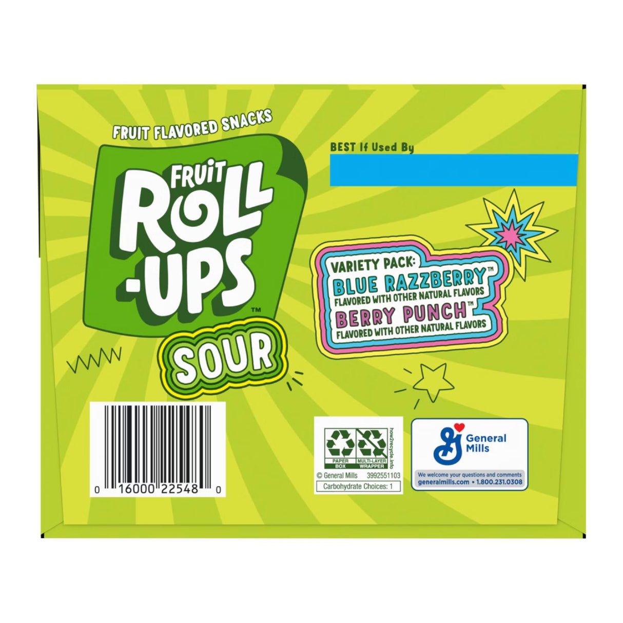 Fruit Roll-Ups Sour - 72 Count