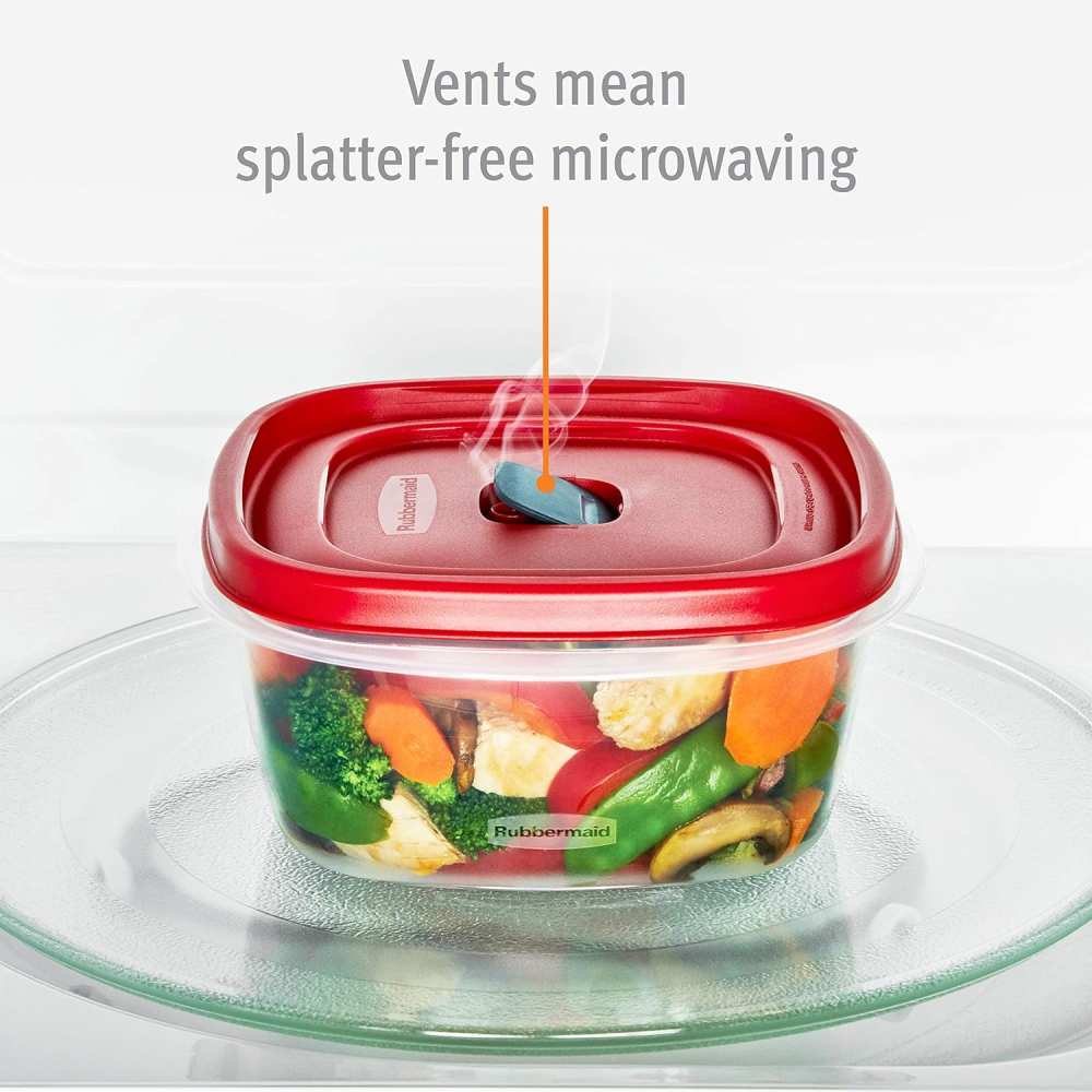 Rubbermaid - Easy Find Vented Lid 7-Cup Food Storage Container - 3 Pack