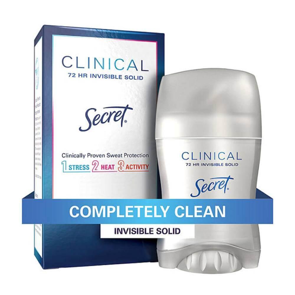 Secret Clinical Invisible Solid Antiperspirant Deodorant Completely Clean 1.6 Oz 3 Pack Contarmarket