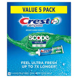 Crest Complete + Scope Outlast Ultra Toothpaste 6.3 Oz 5 Pack Contarmarket