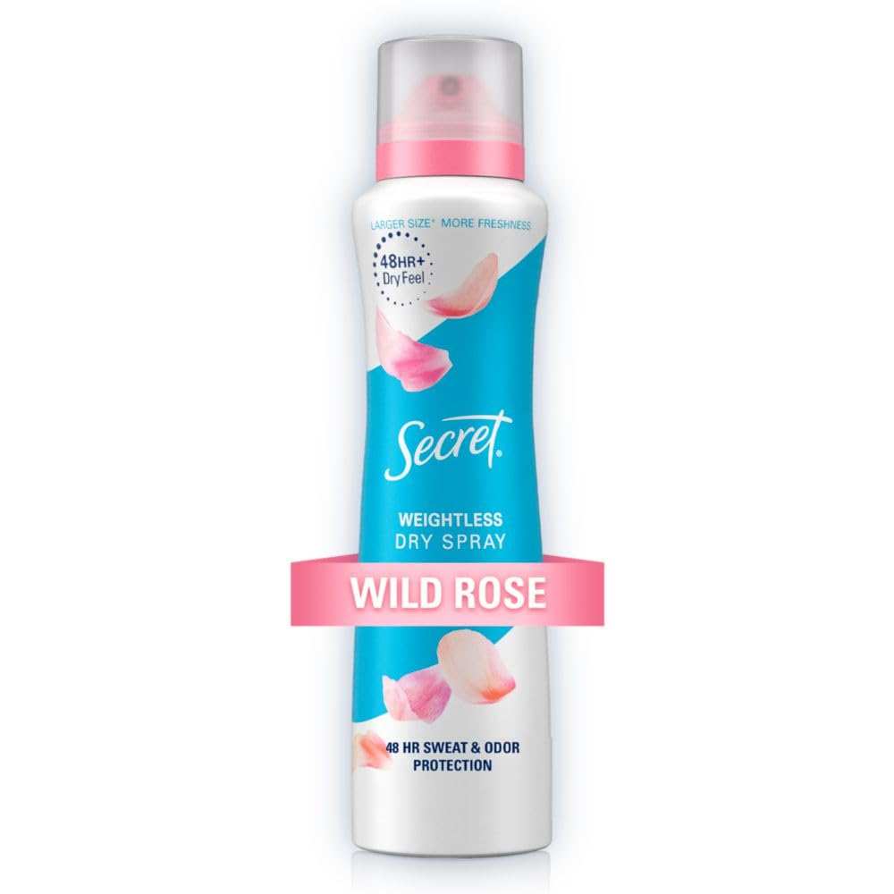 Secret - Dry Spray Antiperspirant Deodorant for Women, Wild Rose & Argan Oil Scent - 4.1 Oz - 12 Pack