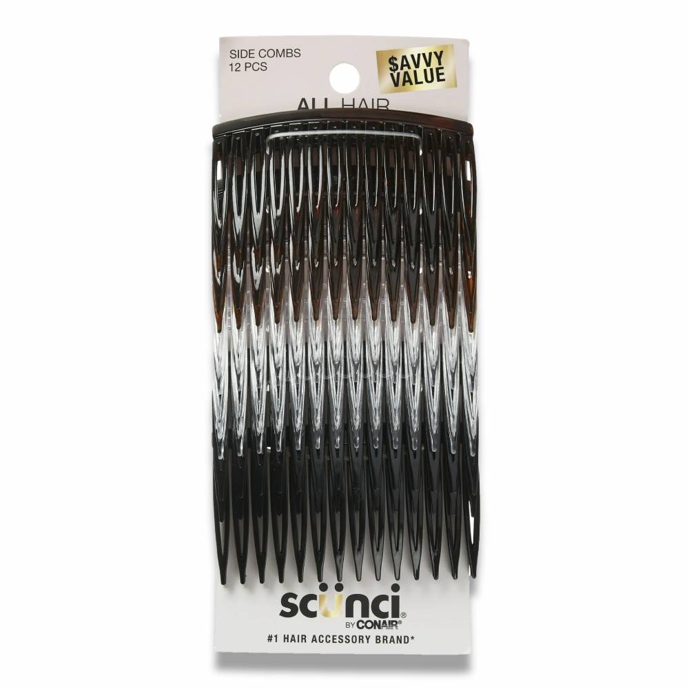Scunci - Effortless Beauty Side Hair Combs Assorted, 12 Ct - 48 Pack