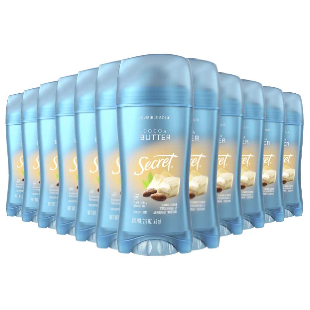 Secret - Fresh Cocoa Butter, Antiperspirant & Deodorant - 2.6 Oz- 12 Pack