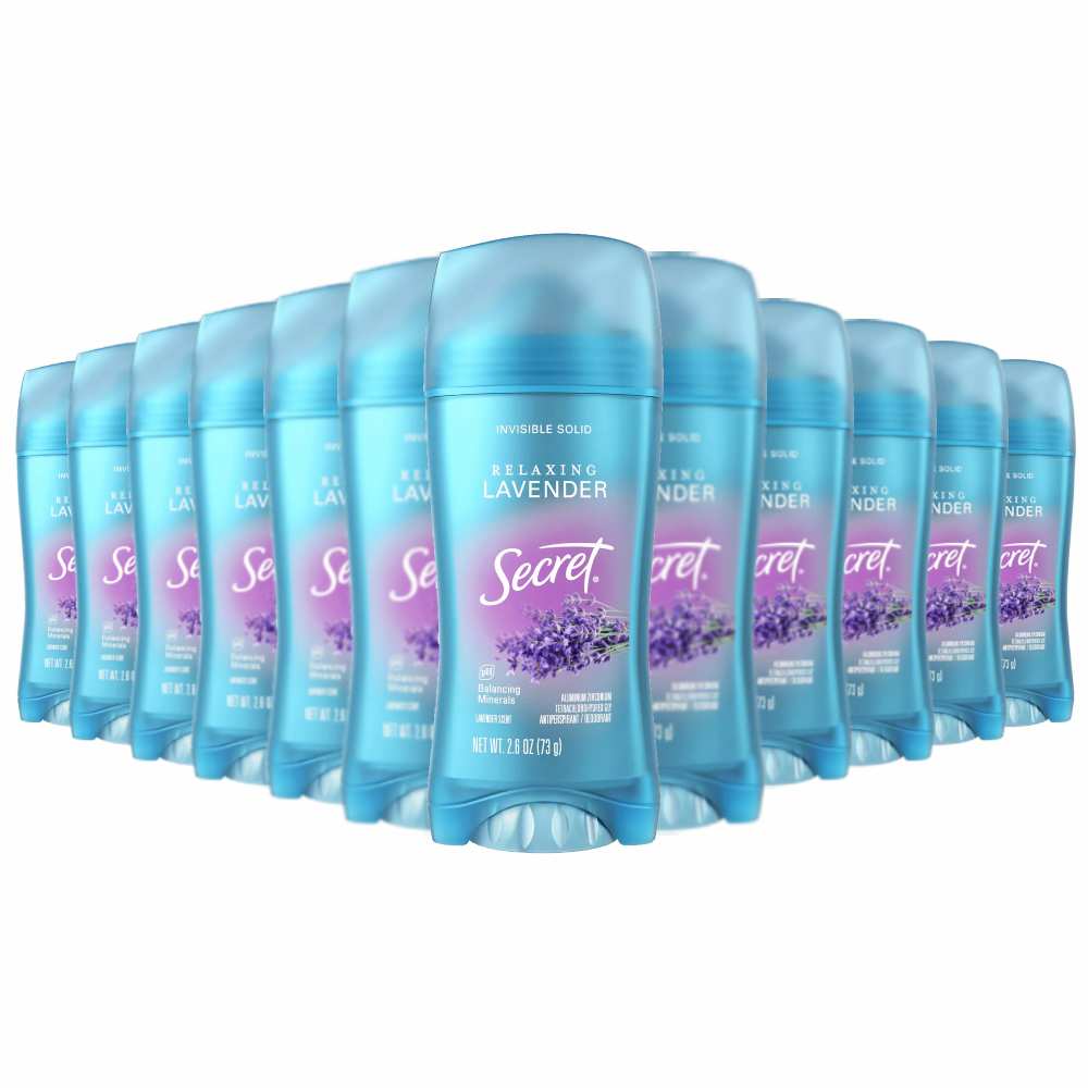 Secret Invisible Solid Lavender  Antiperspirant & Deodorant 2.6 Oz - 12 Pack