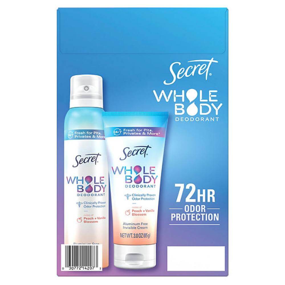 Secret Whole Body Deodorant for Women, Peach & Vanilla Blossom - 2 Pack Contarmarket