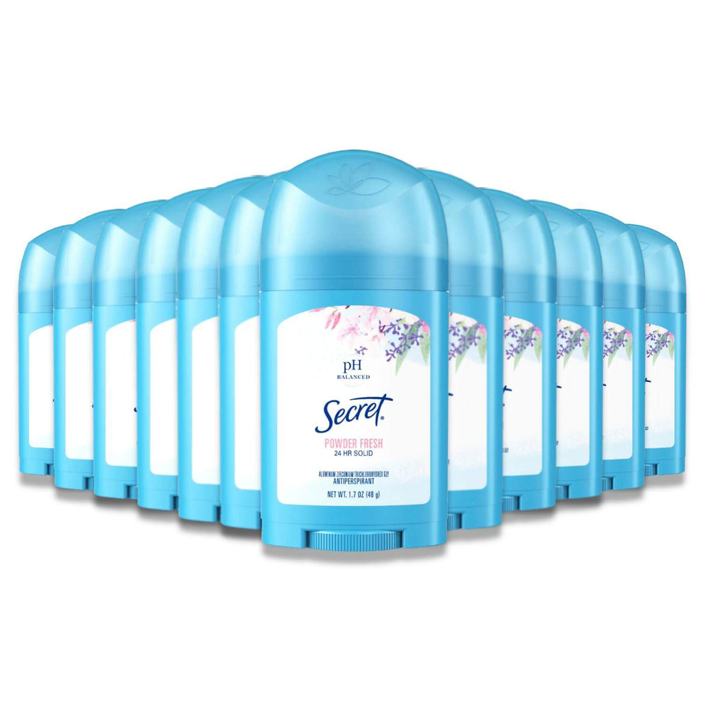 Secret Antiperspirant & Deodorant, Powder Fresh - 1.7 Oz - 12 Pack Contarmarket