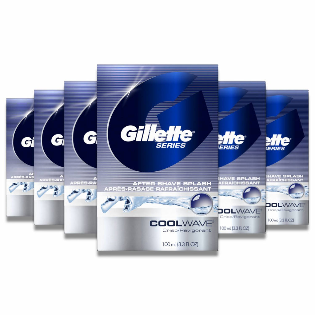 Gillette Series Aftershave Splash Cool Wave 3.3 Oz 6 Pack Contarmarket
