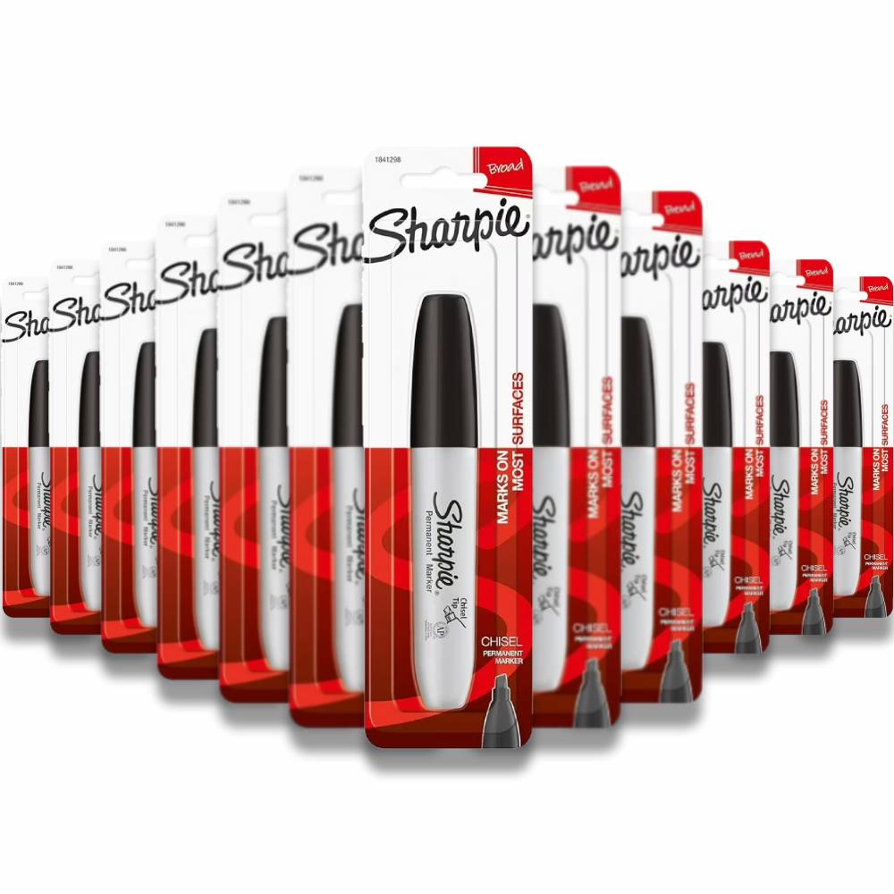 Sharpie - Permanent Marker, Chisel Tip, Black - 48 Pack