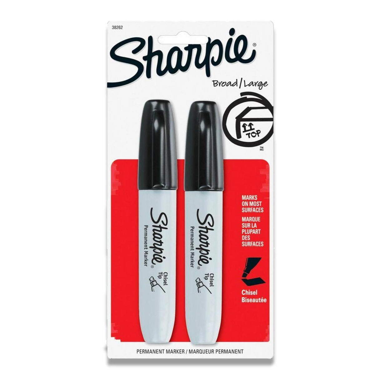 Sharpie - Permanent Marker Chisel Tip Broad Black - Pack of Two - 48 Pack